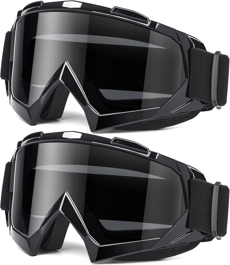 MAMBAOUT Adult Dirt Bike Goggles, 2-Pack ATV Motorcycle Goggles for Men & Women, Wide Vision Riding Off-Road Goggles - Image 1